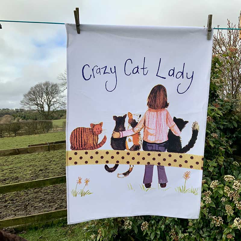 Alex Clark Crazy Cat Lady Tea Towel