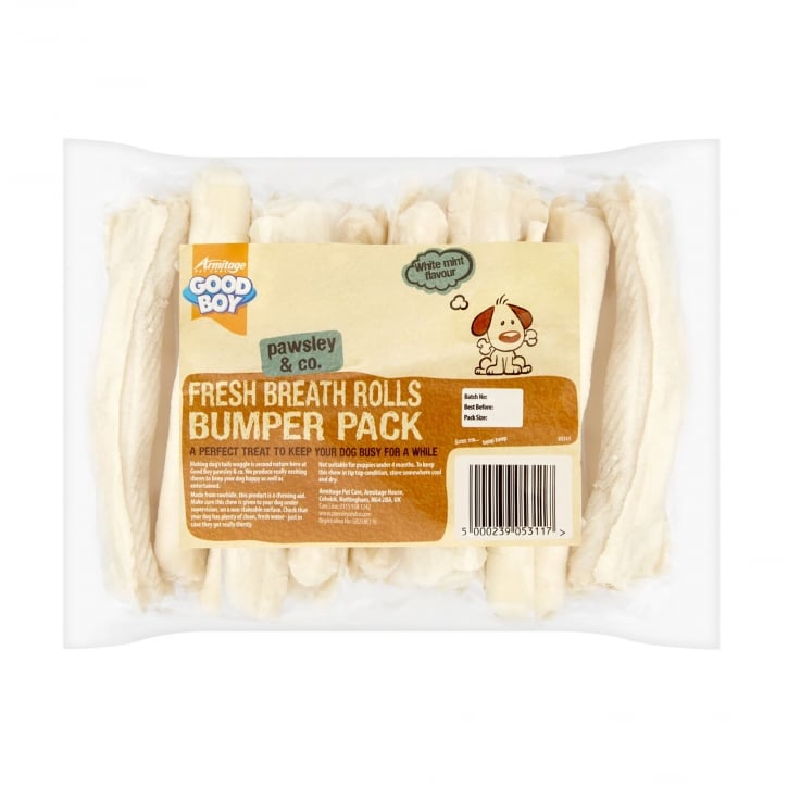 Good Boy Pawsley & Co Rawhide Fresh Breath Rolls Bumper Pack 340g