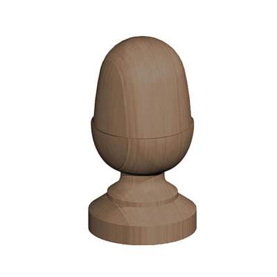 Post Acorn Finial 4" 100mm Brown Treated