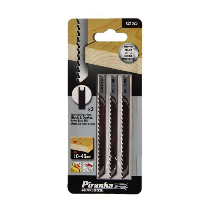 Black & Decker X21023 100mm U Shank Coarse Wood Cutting Jigsaw Blades x3