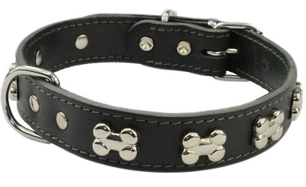 Earthbound Bone Design Black Collar S
