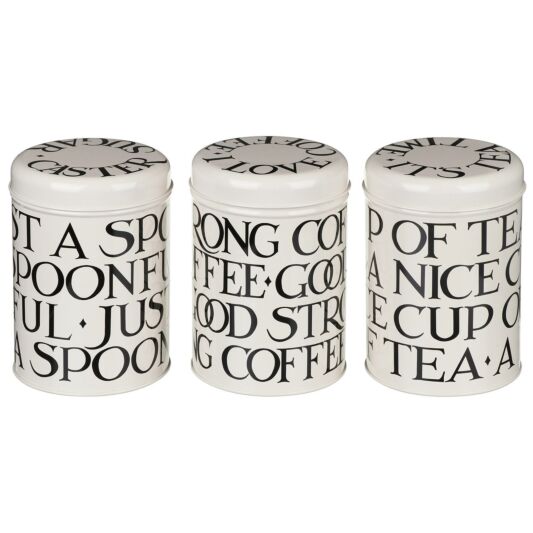 Emma Bridgewater Black Toast Set 3 Caddies