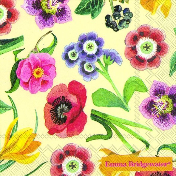 Emma Bridgewater New Flowers Cocktail Napkins Emma Bridgewater Napkins Sam Turner & Sons