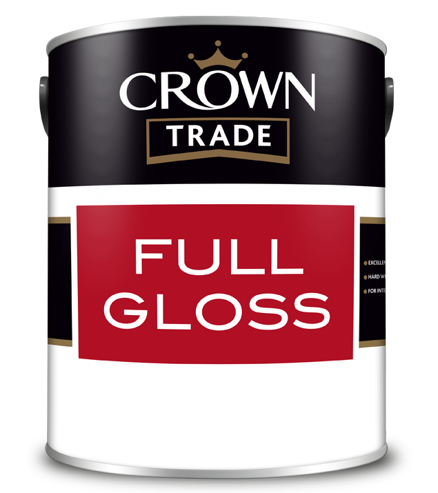 Crown Paints Full Gloss Black Paint 5L