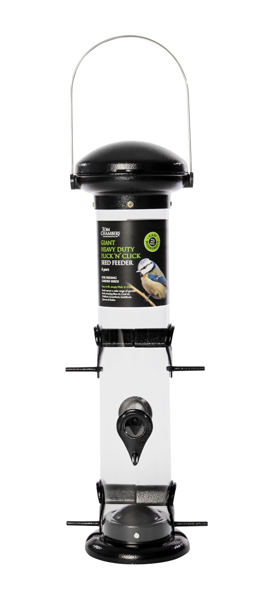 Tom Chambers Giant Heavy-Duty Flick 'n' Click Seed Feeder 6-Port