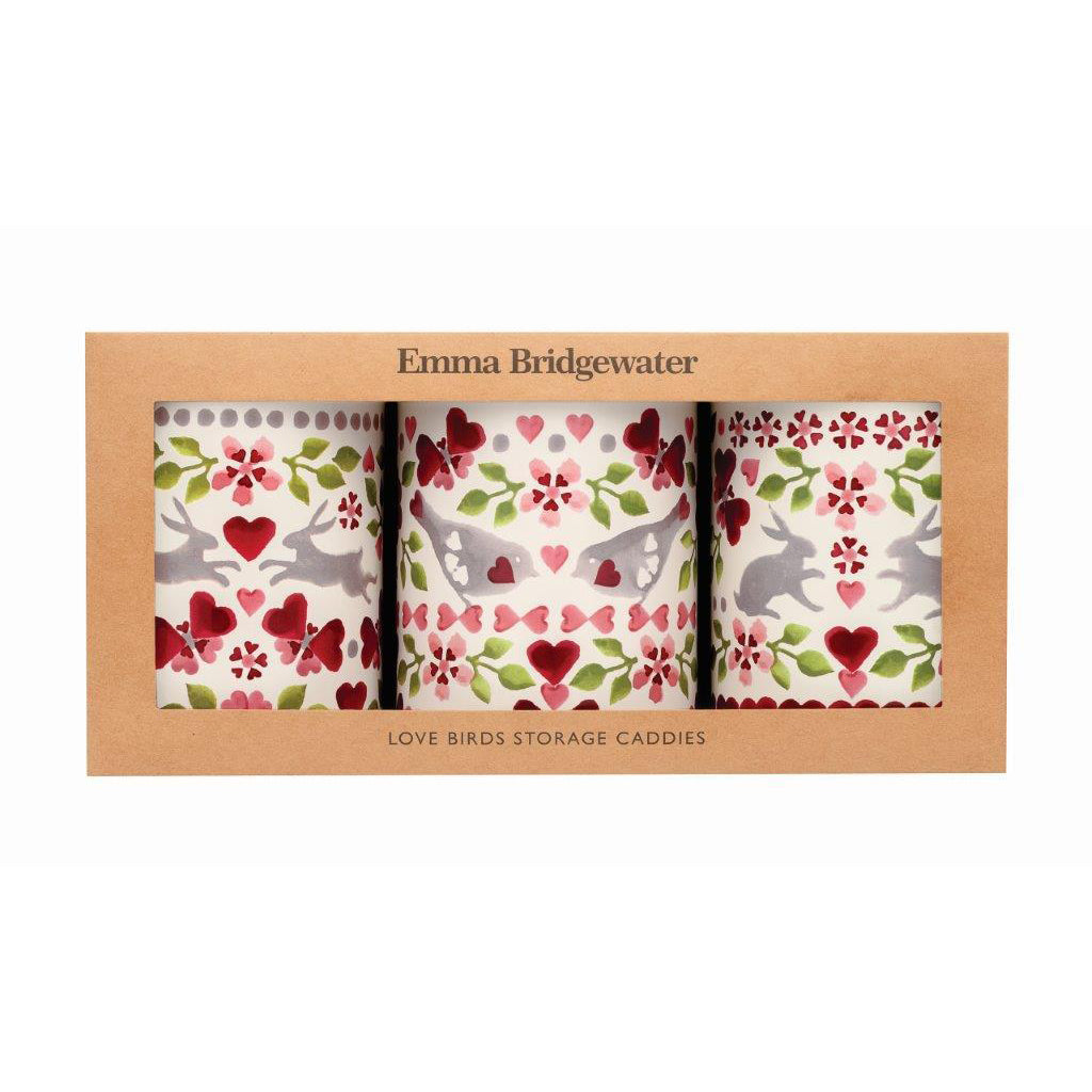 Emma Bridgewater Love Birds Set 3 Caddies