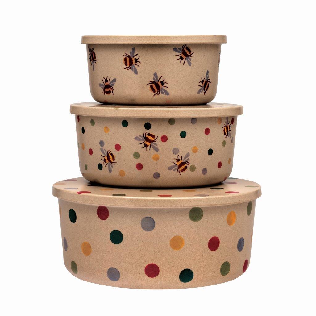 Emma Bridgewater Polka Dot Rice Husk Storage Tubs Set of 3