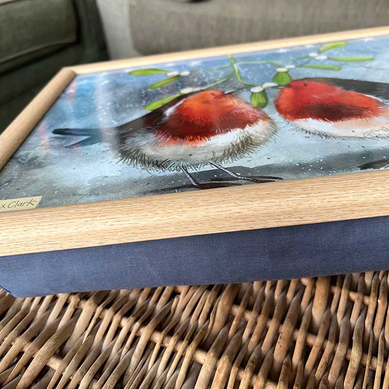 Alex Clark Robin and Mistletoe Lap Tray