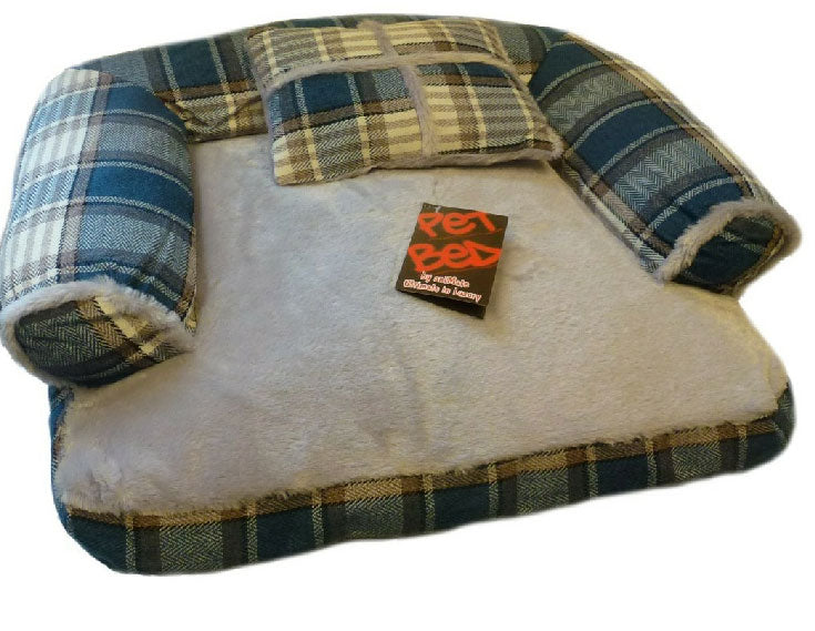 Blue Tweed Dog Sofa