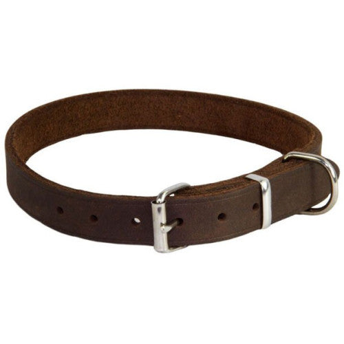 Earthbound Brown Leather Dog Collar L