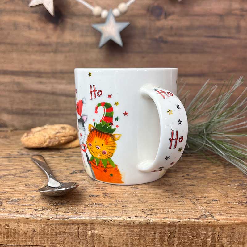 Alex Clark Christmas Ho Ho Ho Cats Mug