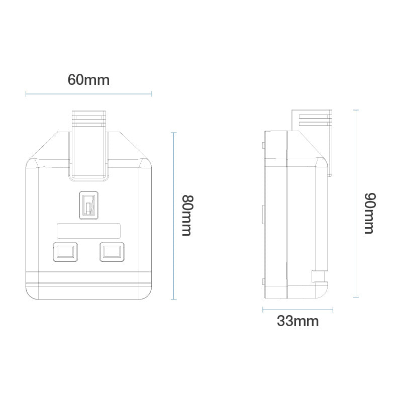 Masterplug Heavy Duty Trailing Single Socket 13A Black
