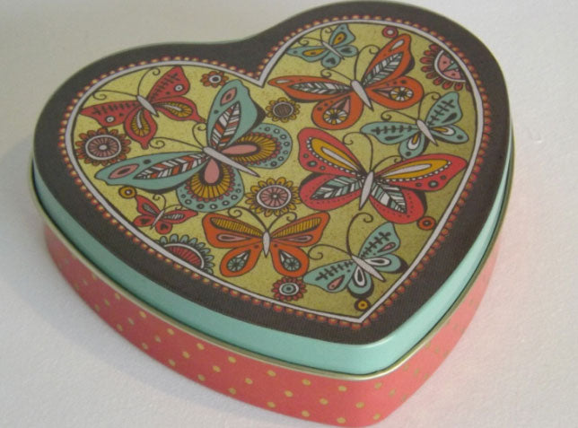 Folk Tale Heart Shaped Tin