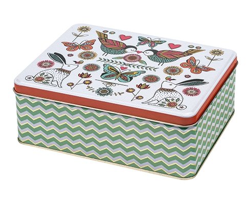 Folk Tale Rectangle Shaped Tin