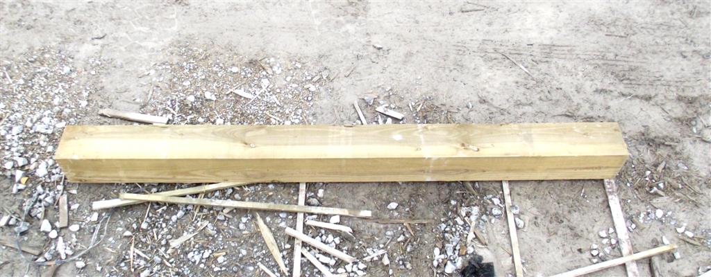 Wooden Gate Post 8' x 7" x 7" Tan