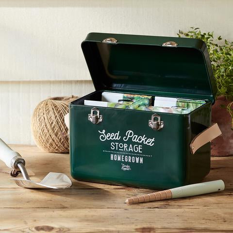 Burgon & Ball Seed Packet Storage Tin Frog Green