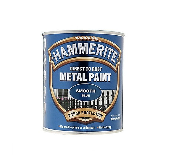 Hammerite Direct To Rust Metal Paint - Smooth Finish In Blue 750ml