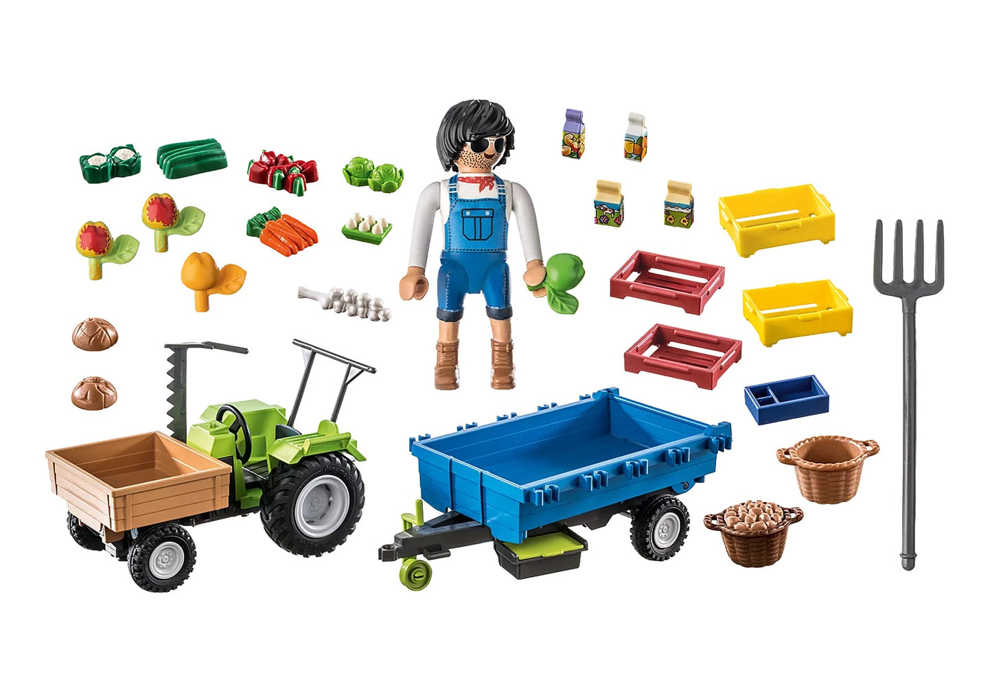 Playmobil Country Tractor with Harvesting Trailer