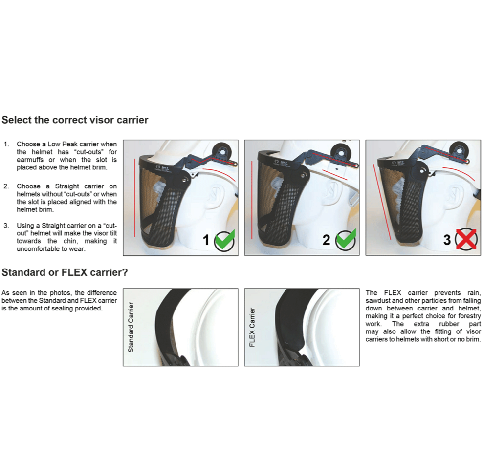 HELLBERG SAFE 2 Visor Carrier Straight Arm