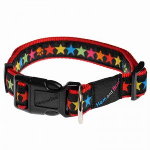 Hemmo & Co Dog Collar Star Black 10 - 14"