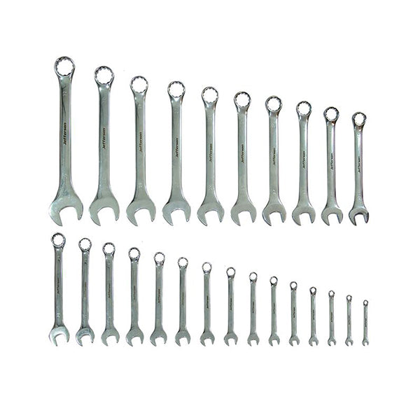 Jefferson 25 Piece Mirror Polished Combination Spanner Set
