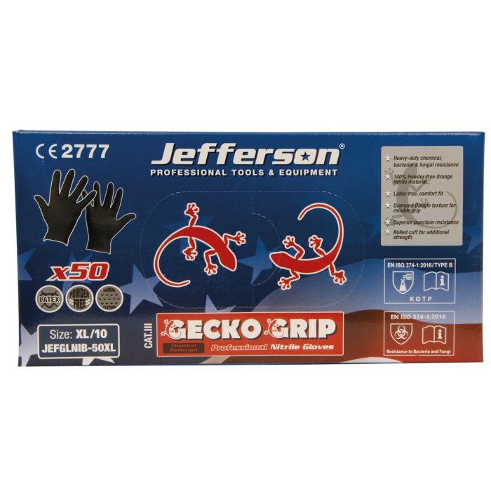 Jefferson Gecko Grip Professional Nitrile Gloves 50-Pack