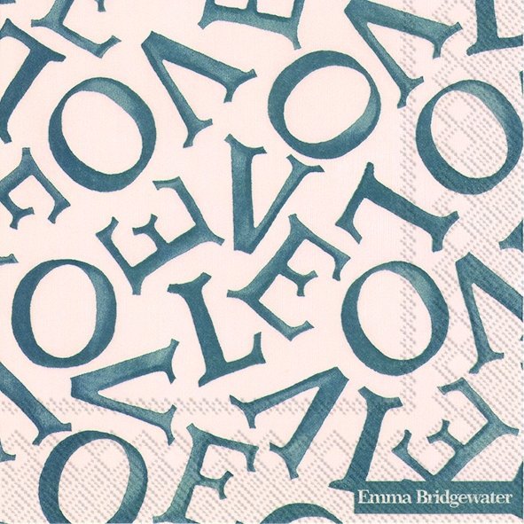 Emma Bridgewater Love Grey Cocktail Napkins Emma Bridgewater Napkins