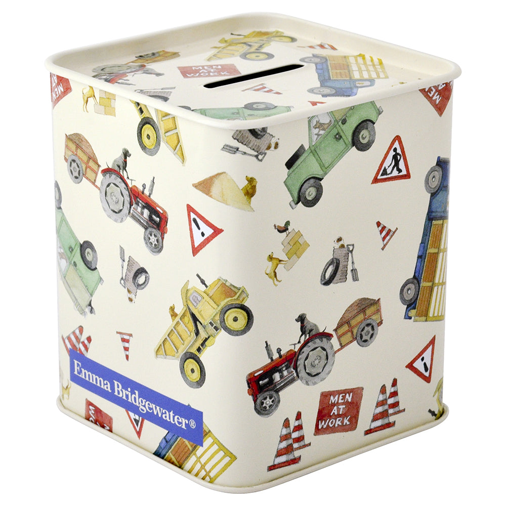 Emma Bridgewater Men at Work Money Box Filled With Chocolate Drops