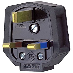 MK Duraplug 15A 3-Pin Mains Plug Black