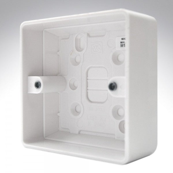 1 Gang White Surface Backbox
