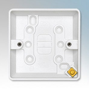 1 Gang White Surface Backbox 16mm