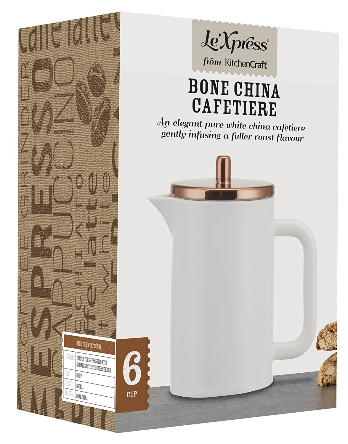 Le'Xpress Bone China Cafetière 6-Cup