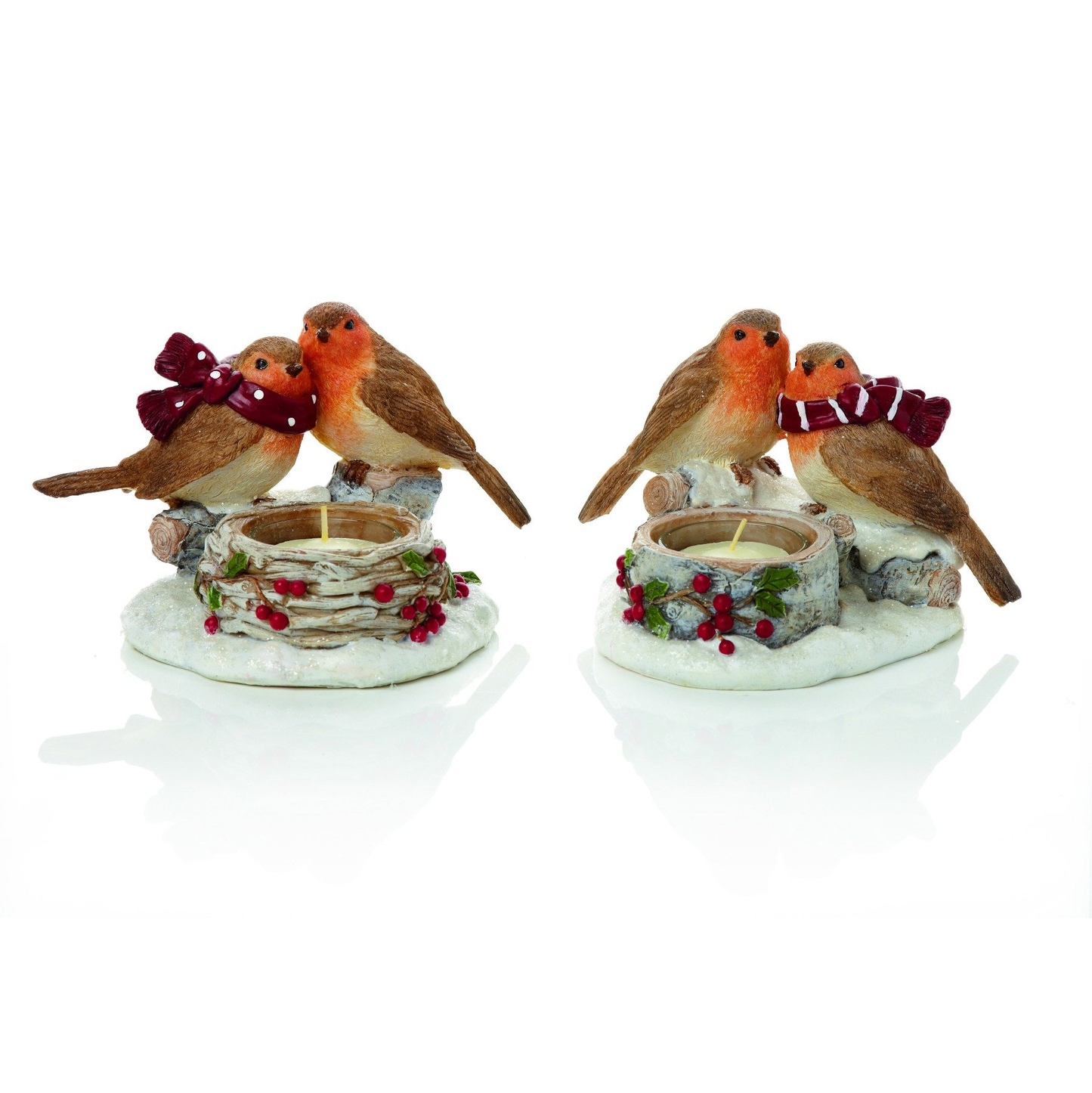Premier Robin Tea Light Holder 16 x 10cm Assorted