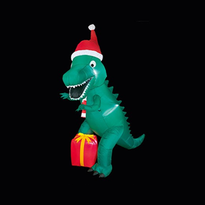 Premier 2.1m Inflatable T-Rex with Santa Hat & Parcel