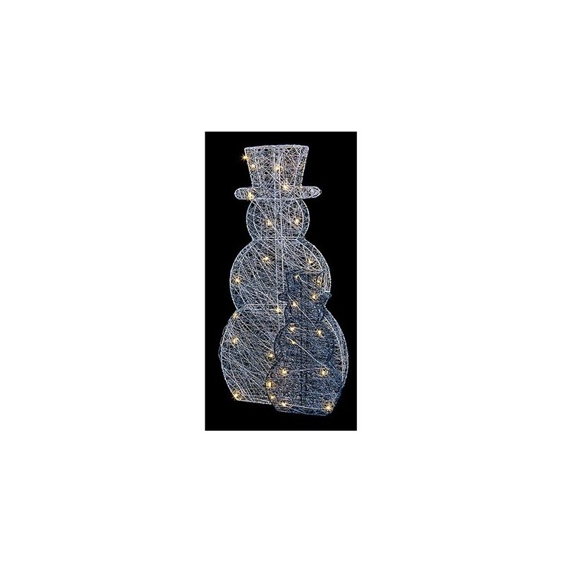 Premier Lit Silver Grey Snowman Warm White LED 46cm