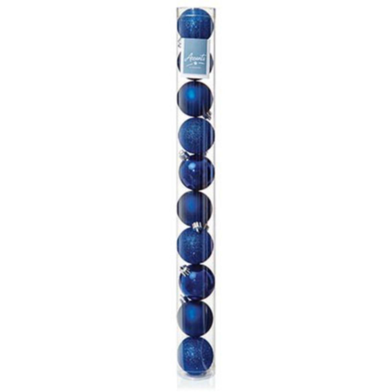 Premier Midnight Blue Multi Finish Christmas Baubles 10-Pack