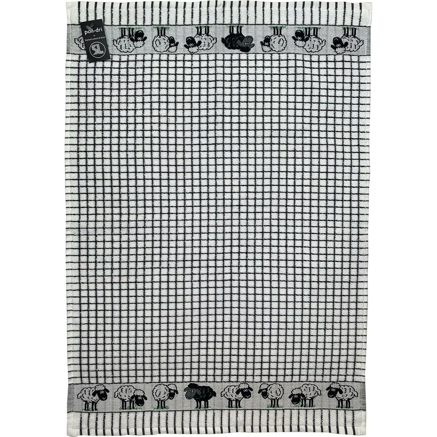 Samuel Lamont Poli-Dri Tea Towel Jacquard Black/Sheep