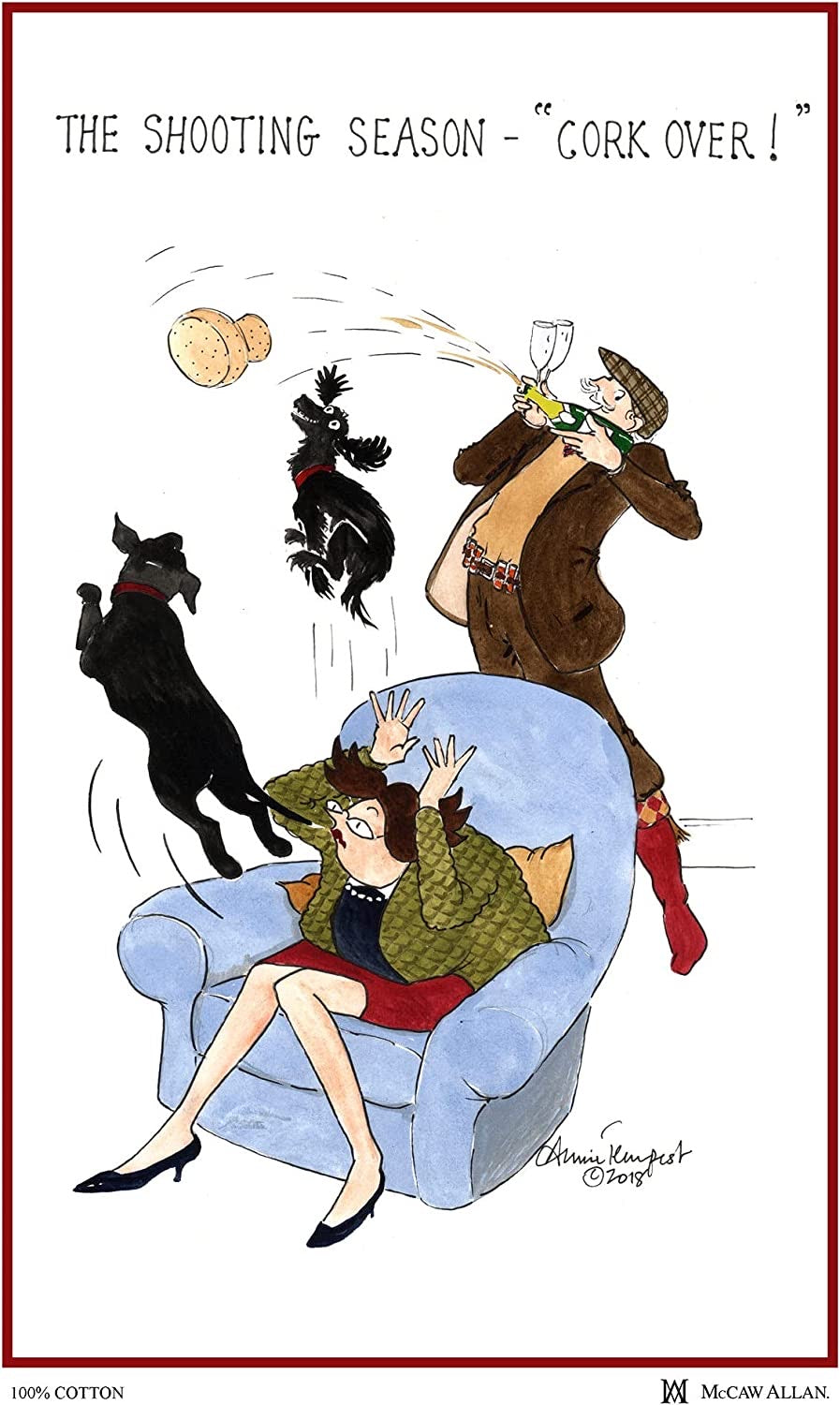 Tottering By Gently Shooting Season Tea Towel