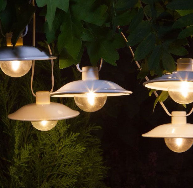 Noma 10 Warm White Solar LED Saucer Lanterns