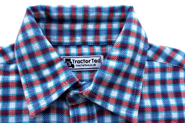 Tractor Ted Shirt Red & Blue Check