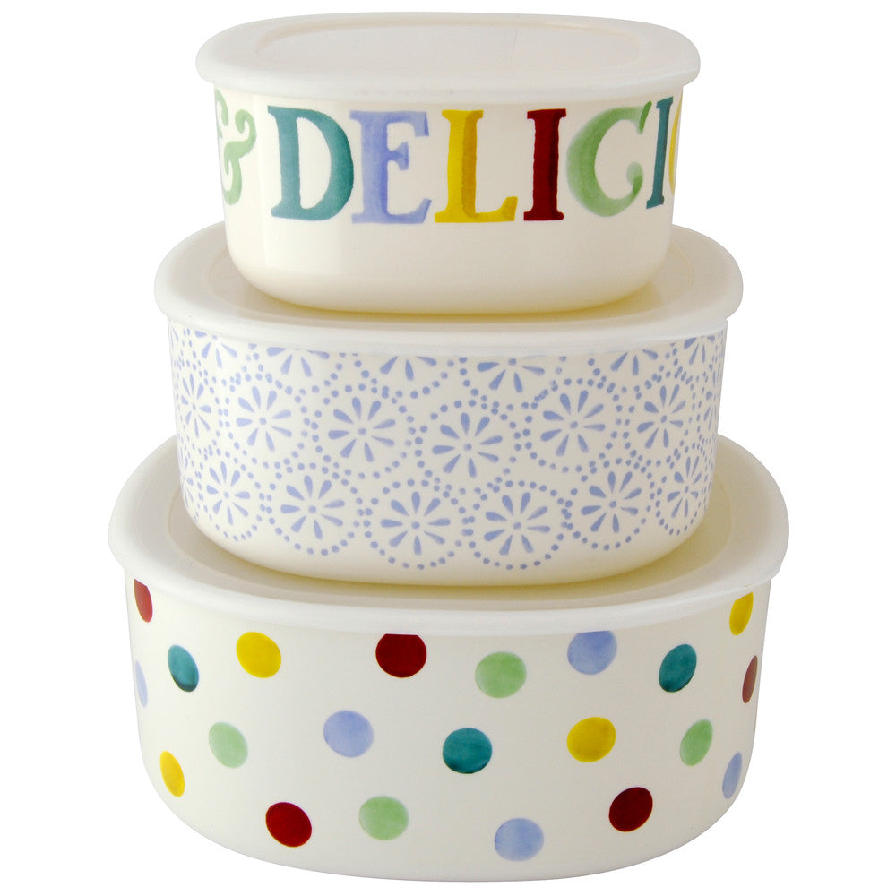 Emma Bridgewater Polka Dot Bamboo Set of 3 Storage Containers