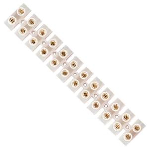 Terminal Block Polypropylene 15A 12 Block White
