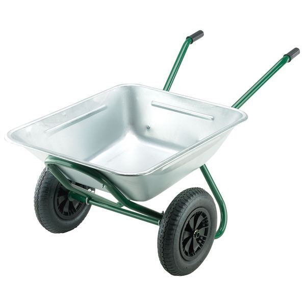 Walsall Landscaper Galvanised Wheelbarrow Twin Wheel 150L