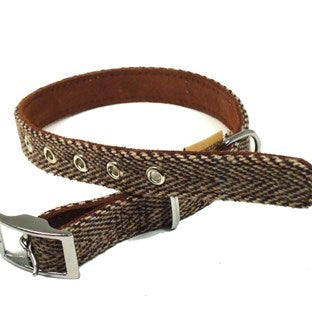 Earthbound Tweed Brown Dog Collar S