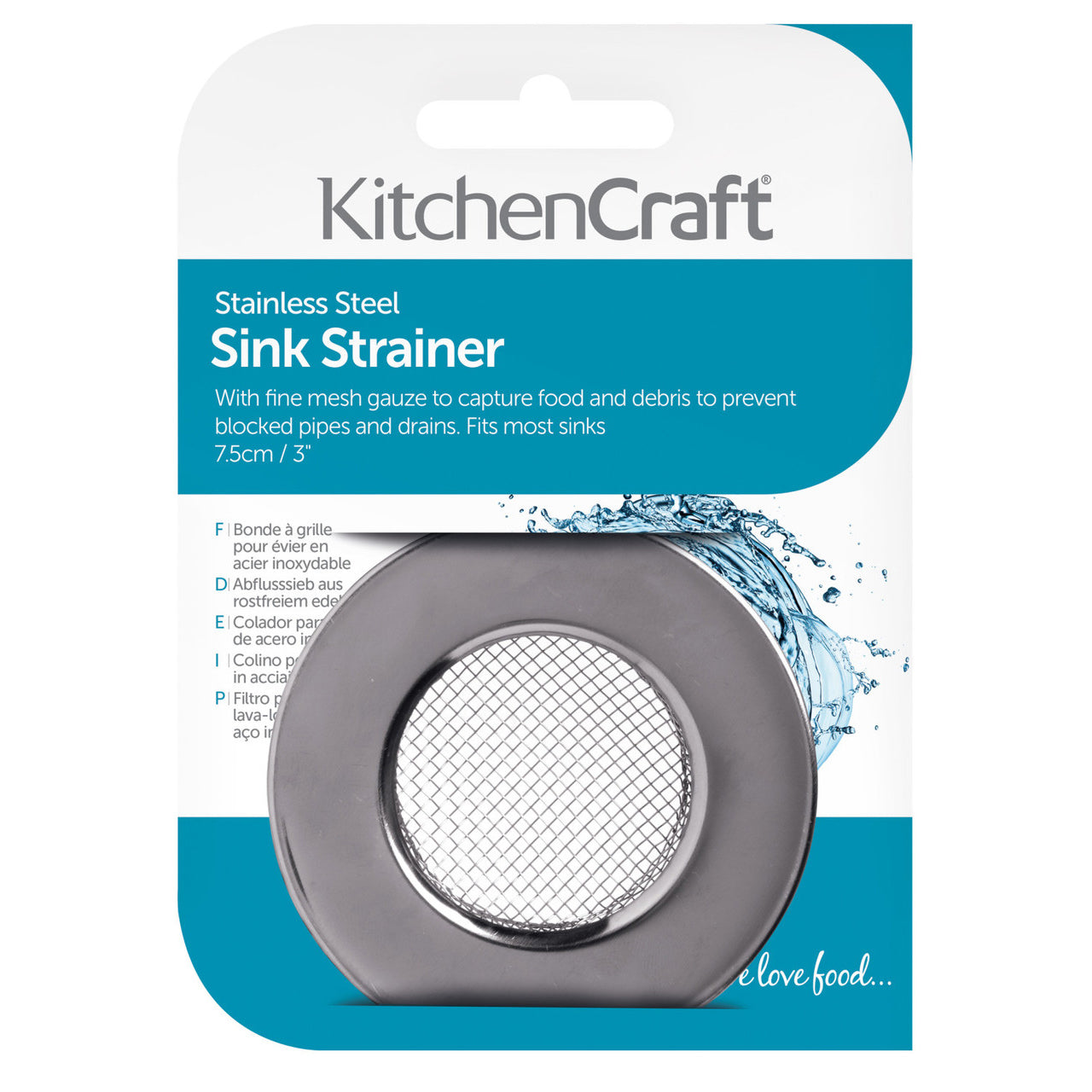 KitchenCraft Stainless Steel Sink Strainer