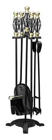 Parasene Windsor 26" Black & Brass Companion Set