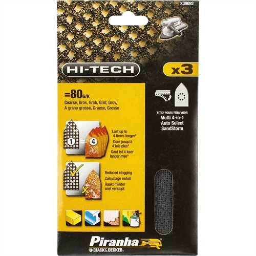 Black & Decker X39092 Multisander Mesh Sanding Sheet 80g x3