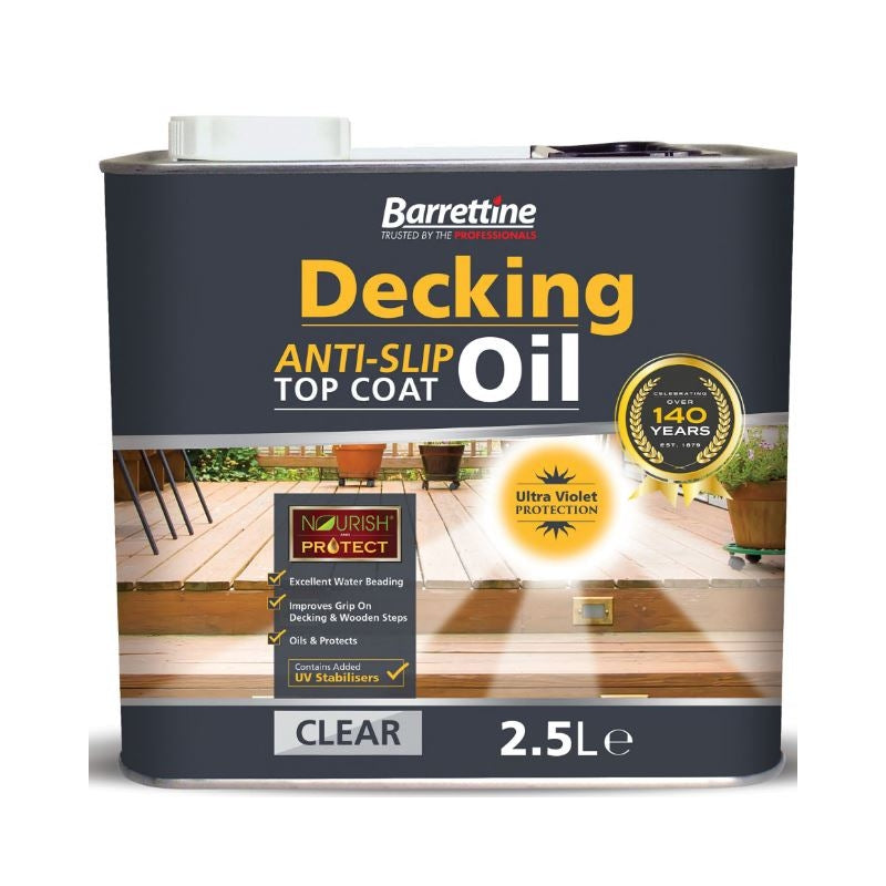 Barrettine 2.5L Anti-slip Top Coat Decking Oil Clear