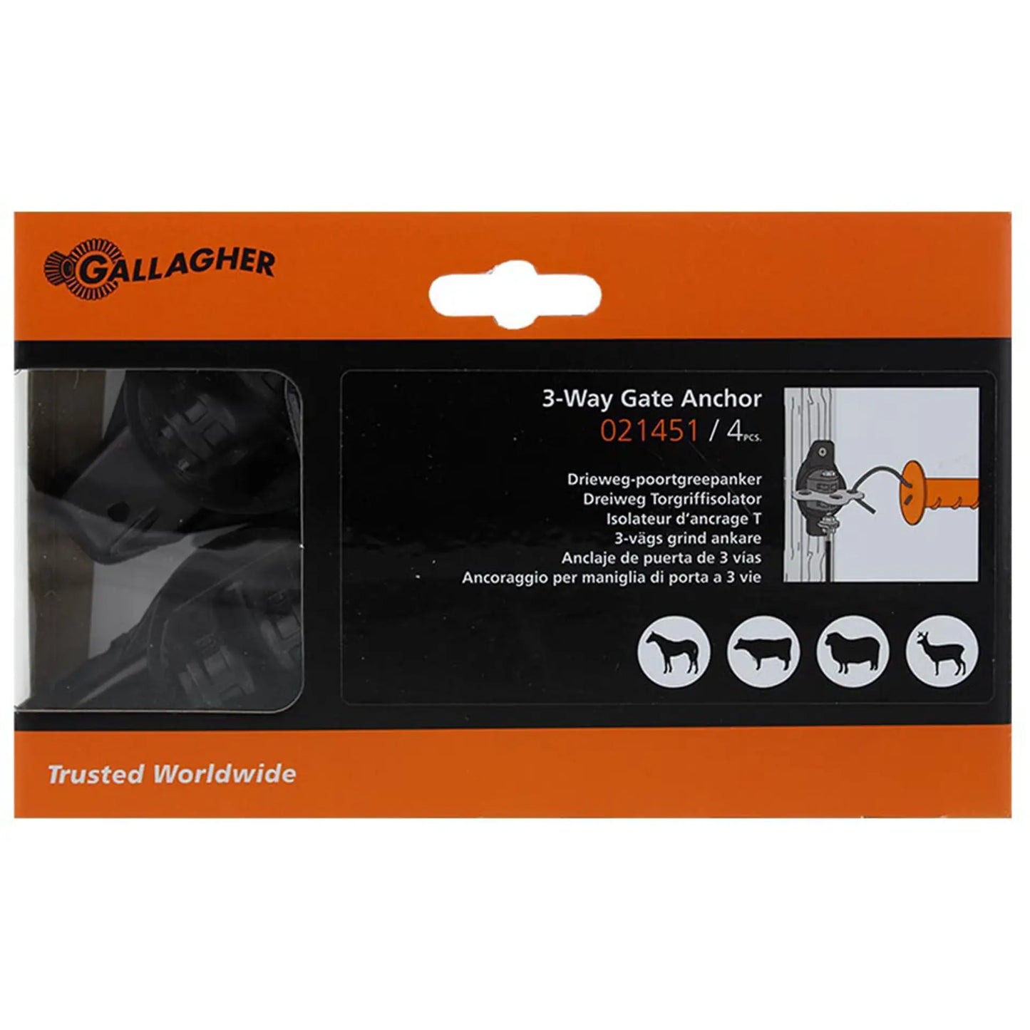 Gallagher Gate Handle Anchor 3 Way pk4