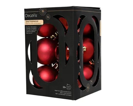 Kaemingk Shiny & Matt Red Baubles